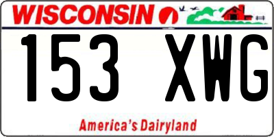 WI license plate 153XWG