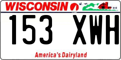 WI license plate 153XWH