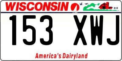 WI license plate 153XWJ