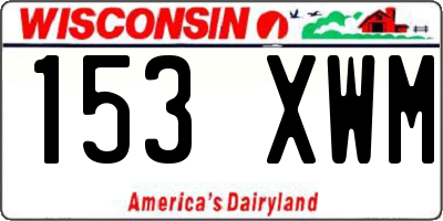WI license plate 153XWM