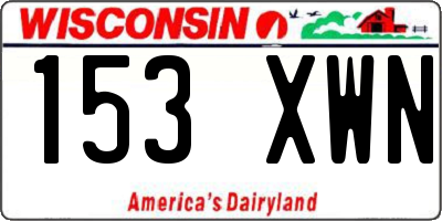 WI license plate 153XWN