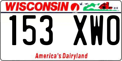 WI license plate 153XWO