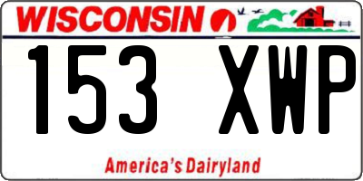 WI license plate 153XWP