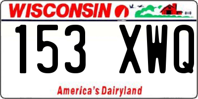 WI license plate 153XWQ
