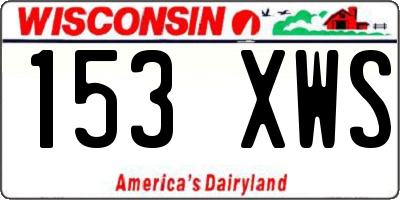 WI license plate 153XWS