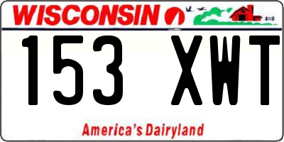 WI license plate 153XWT