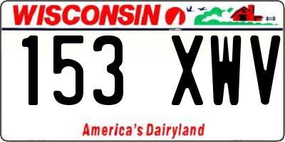 WI license plate 153XWV