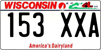 WI license plate 153XXA