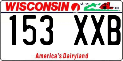 WI license plate 153XXB