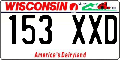 WI license plate 153XXD