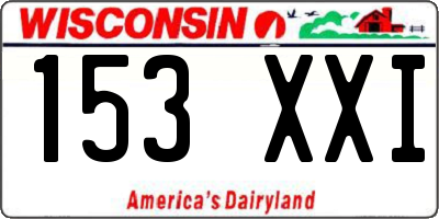 WI license plate 153XXI