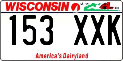 WI license plate 153XXK