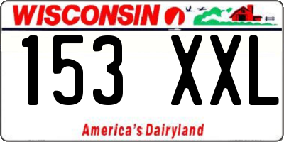 WI license plate 153XXL