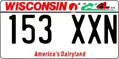 WI license plate 153XXN