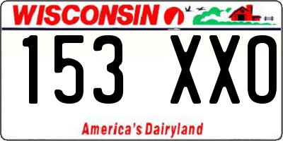 WI license plate 153XXO
