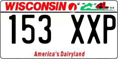 WI license plate 153XXP
