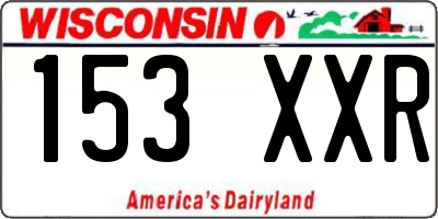 WI license plate 153XXR