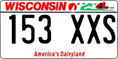 WI license plate 153XXS
