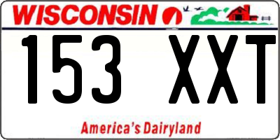 WI license plate 153XXT