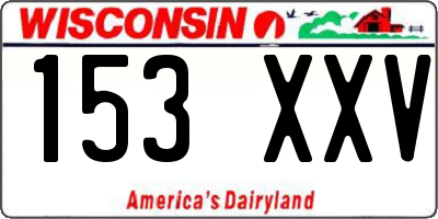 WI license plate 153XXV