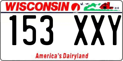 WI license plate 153XXY