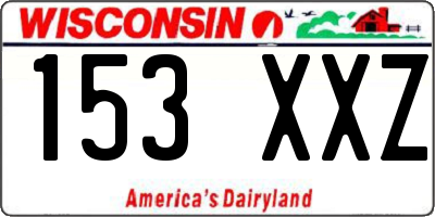 WI license plate 153XXZ