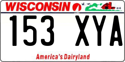 WI license plate 153XYA