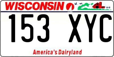 WI license plate 153XYC