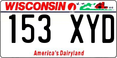 WI license plate 153XYD