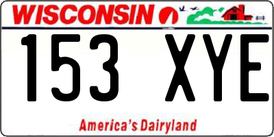 WI license plate 153XYE