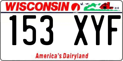 WI license plate 153XYF