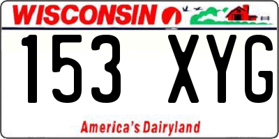 WI license plate 153XYG