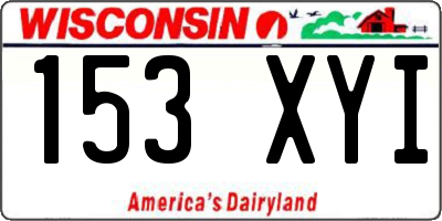 WI license plate 153XYI