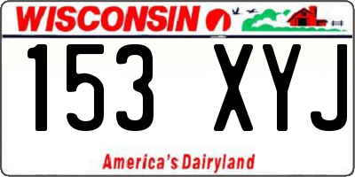 WI license plate 153XYJ