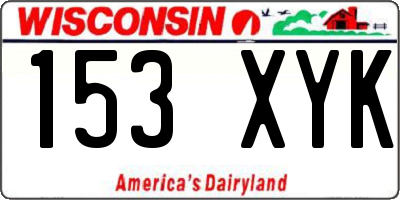WI license plate 153XYK