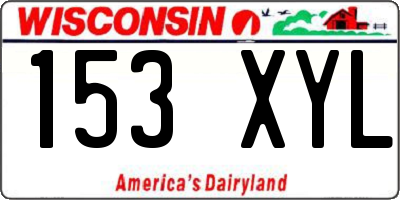 WI license plate 153XYL