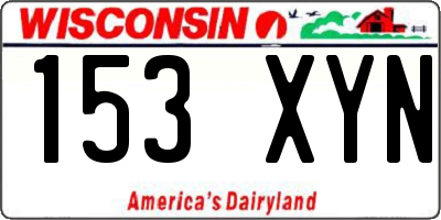 WI license plate 153XYN