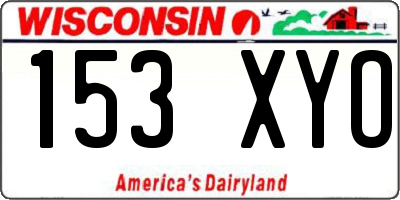 WI license plate 153XYO
