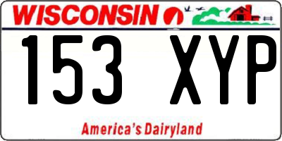 WI license plate 153XYP
