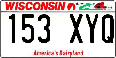 WI license plate 153XYQ