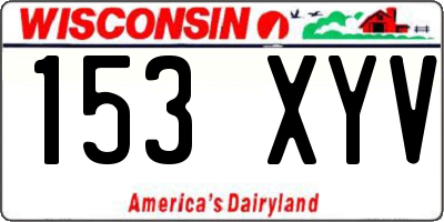 WI license plate 153XYV