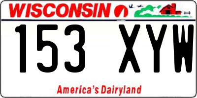 WI license plate 153XYW