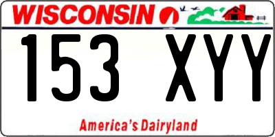 WI license plate 153XYY