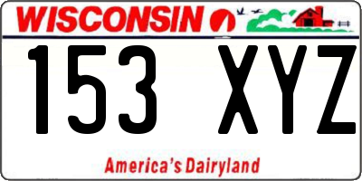WI license plate 153XYZ