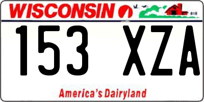 WI license plate 153XZA