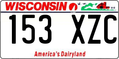 WI license plate 153XZC