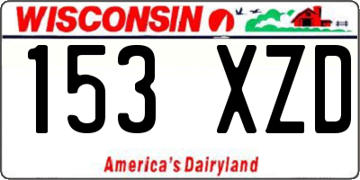 WI license plate 153XZD