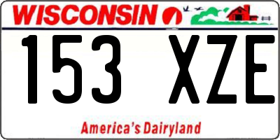 WI license plate 153XZE