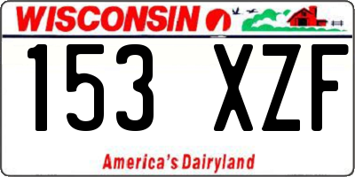 WI license plate 153XZF
