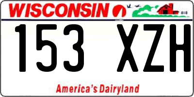 WI license plate 153XZH